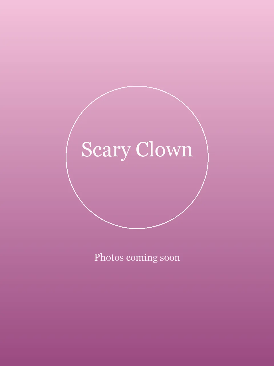 Sinister Circus Clown party character in Austin